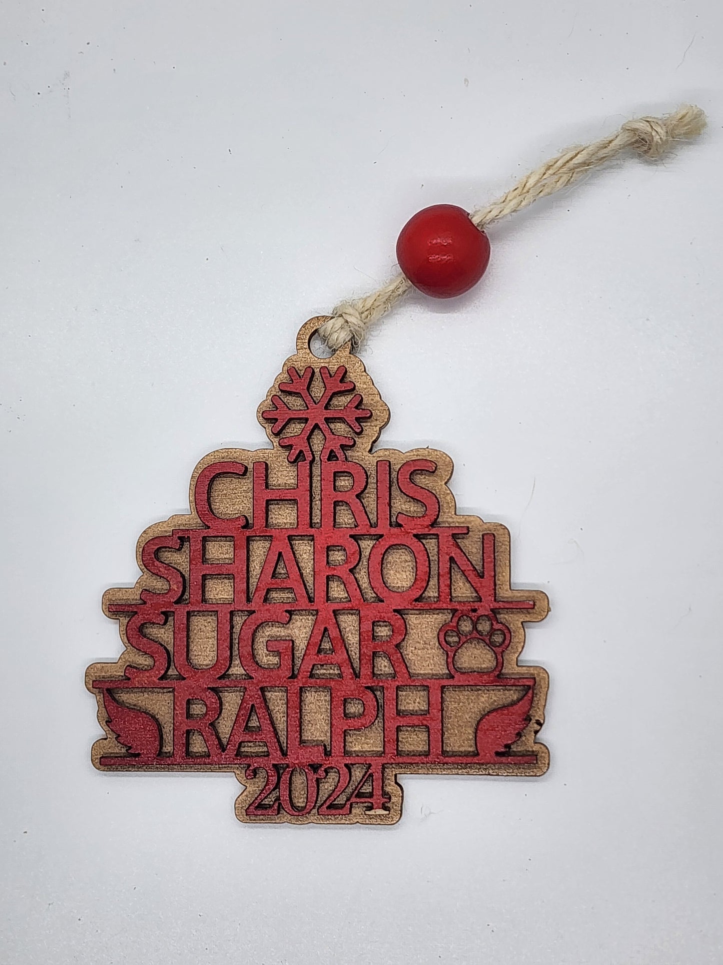 Family Name Christmas Tree  Ornament