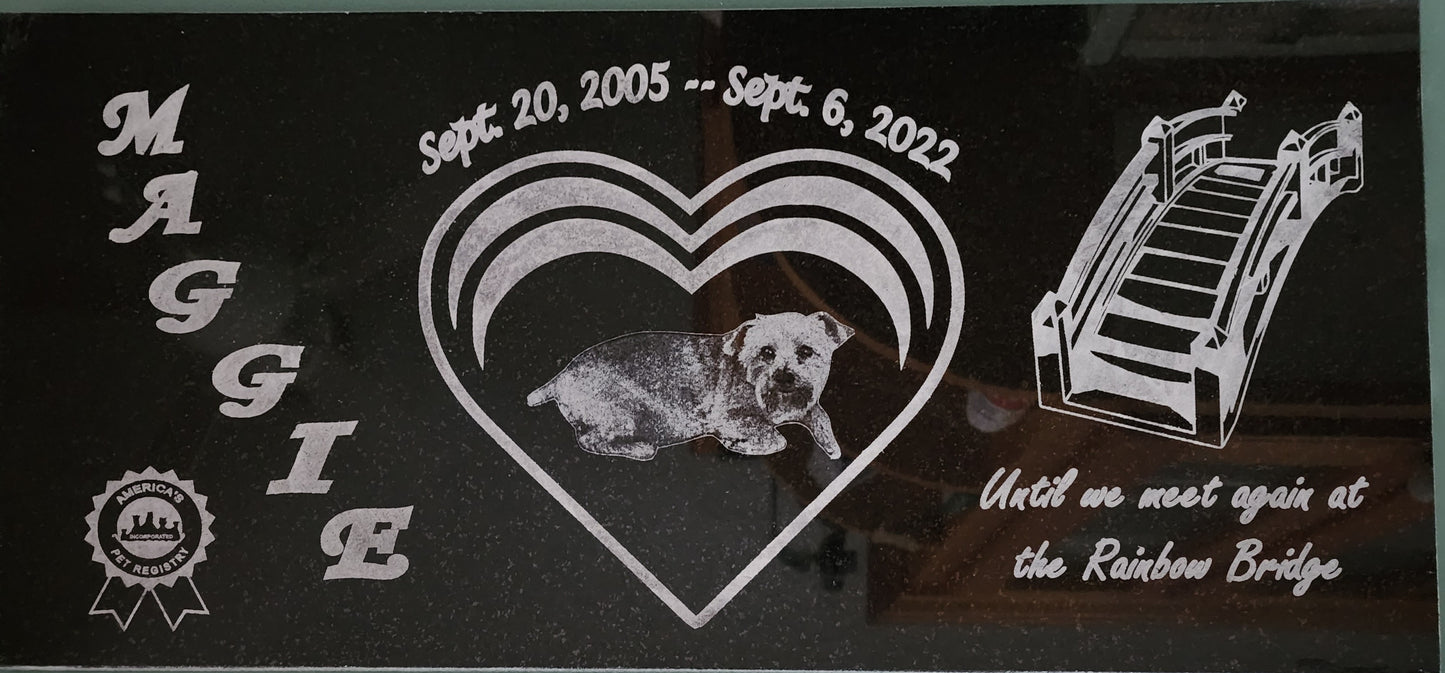 Granite Pet Memorial – Personalized