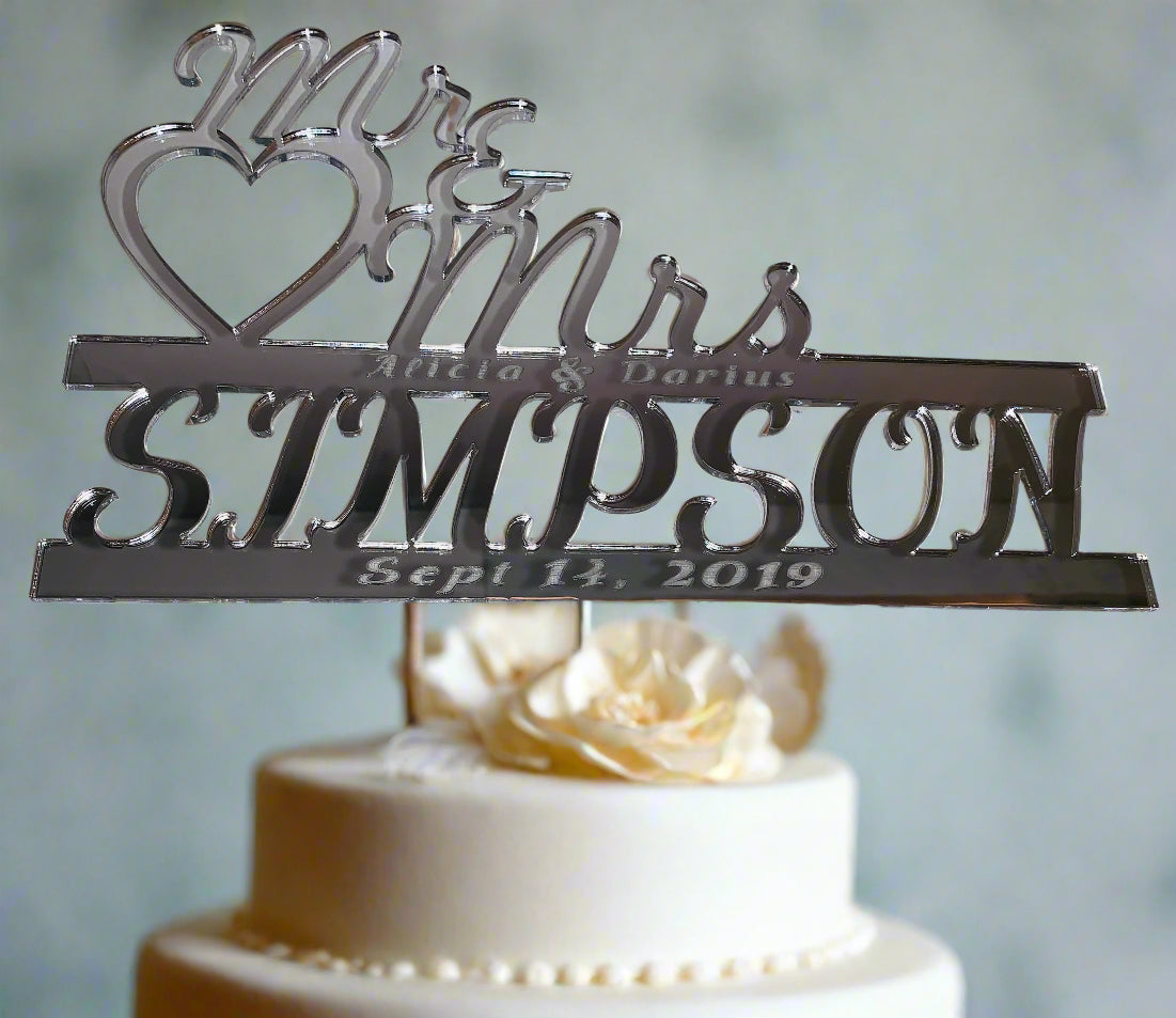 acrylic wedding cake topper