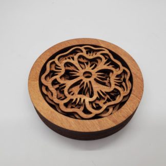 Personalized Floral Wooden Coaster Set