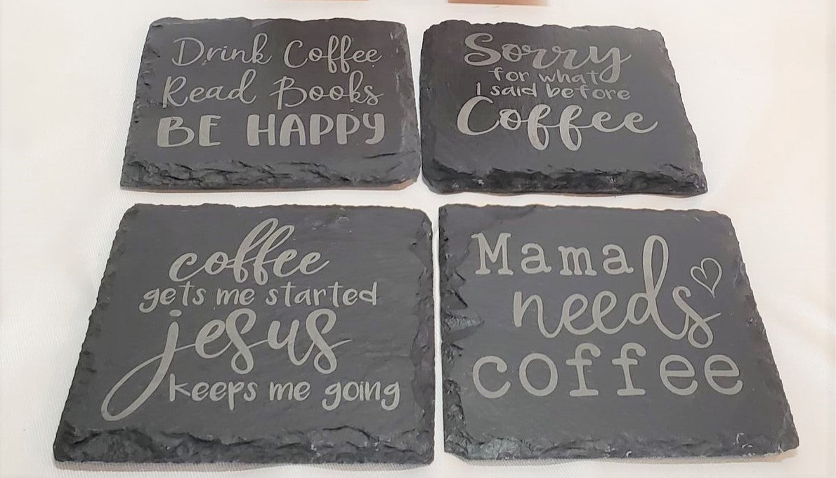 Slate Coasters Custom Laser Engraved