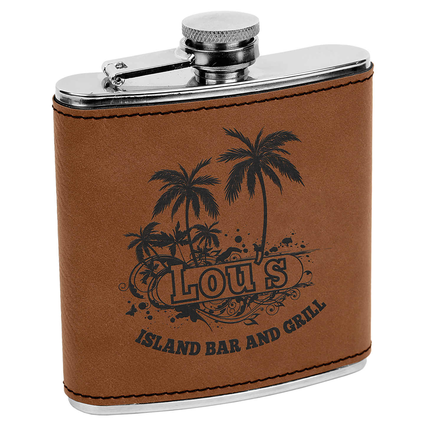 Polar Camel Flask 6 oz - Powder Coat and Learette