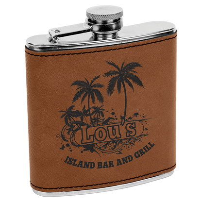 Polar Camel Flask 6 oz - Powder Coat and Learette