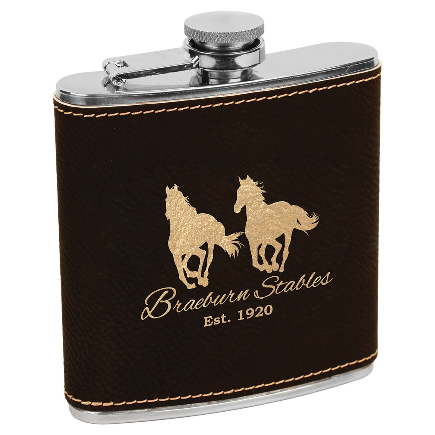 Polar Camel Flask 6 oz - Powder Coat and Learette