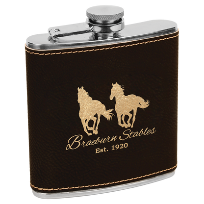 Polar Camel Flask 6 oz - Powder Coat and Learette