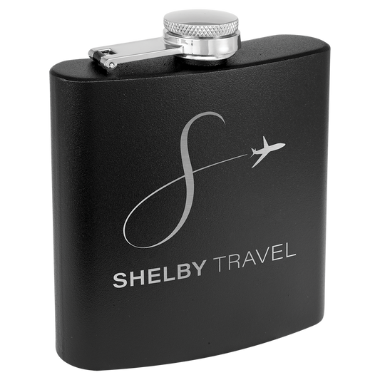 Drinkware Flask 6 oz Powder Coated - Black image