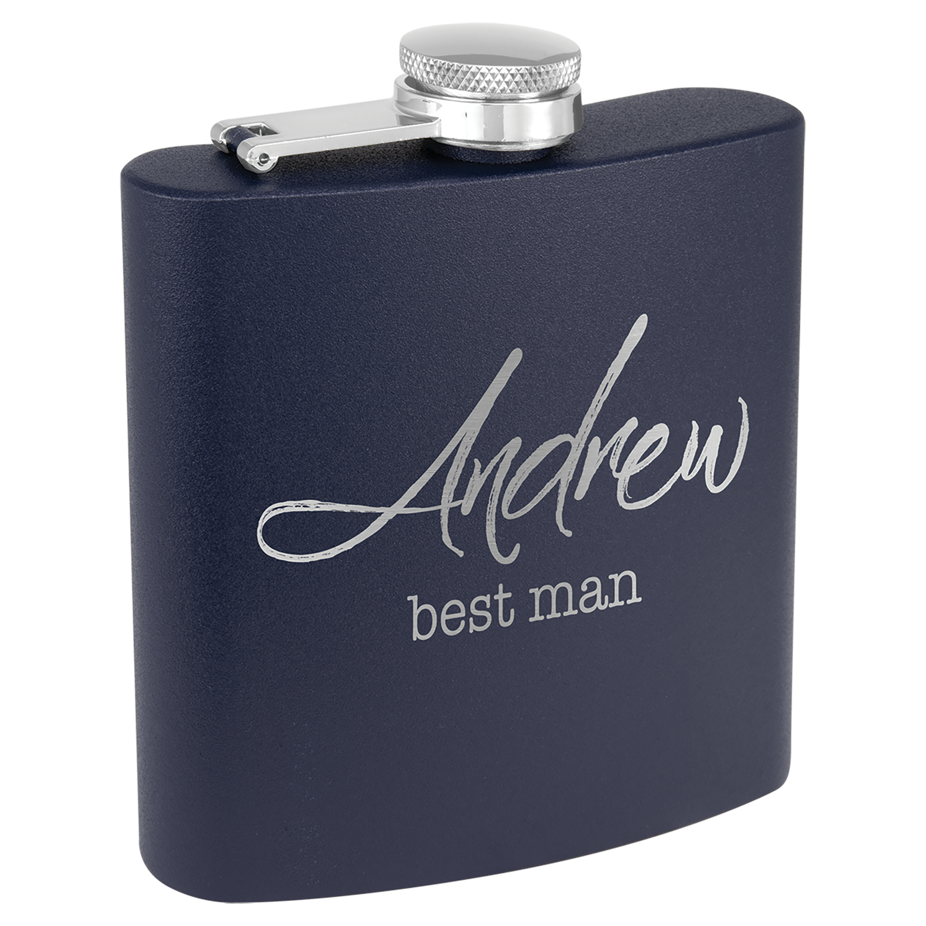 Drinkware Flask 6 oz Powder Coated - Navy Blue image