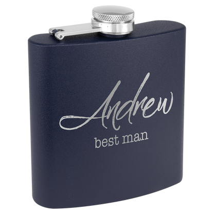 Drinkware Flask 6 oz Powder Coated - Navy Blue image