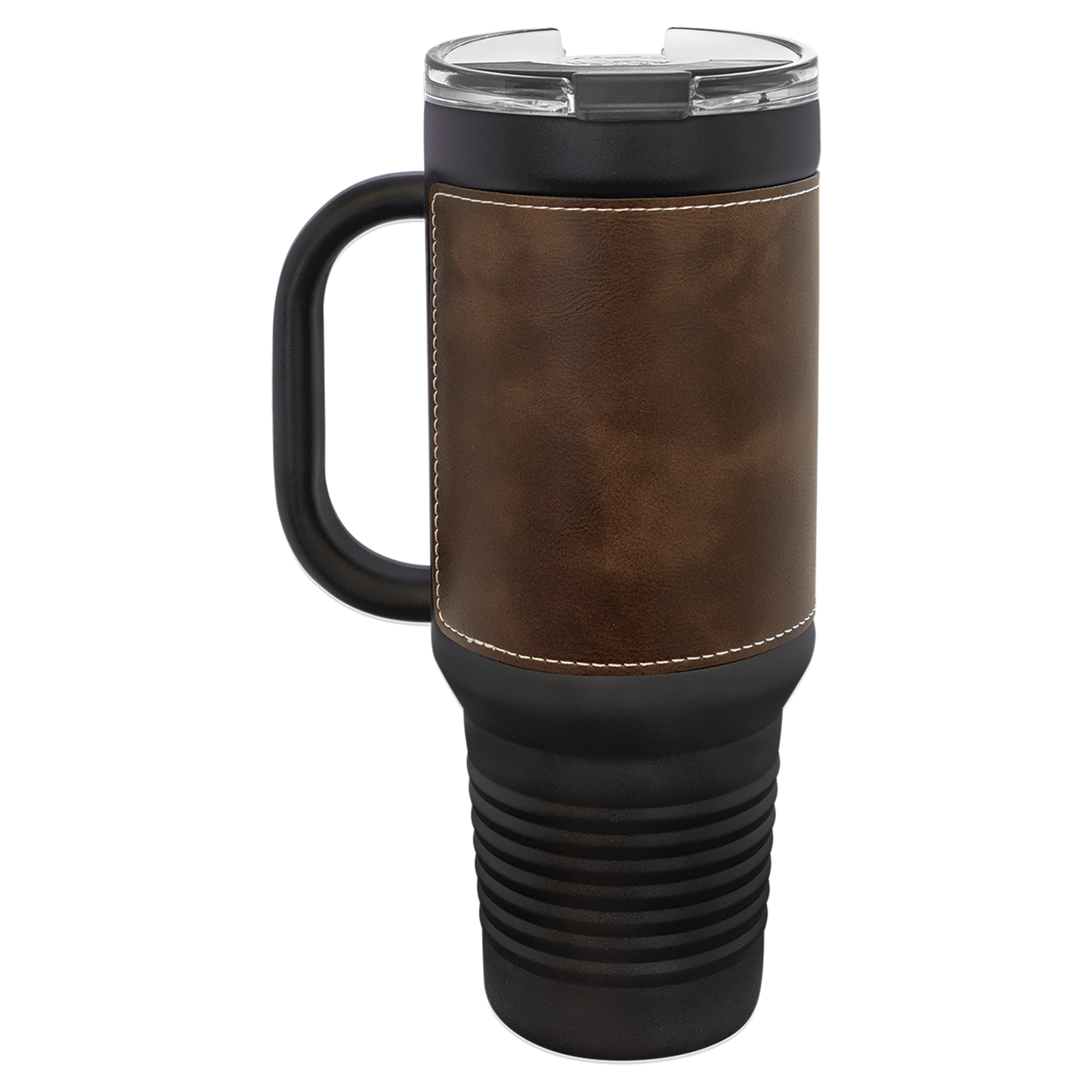 Drinkware Leatherette Travel Mug 40 oz with Handle & Straw