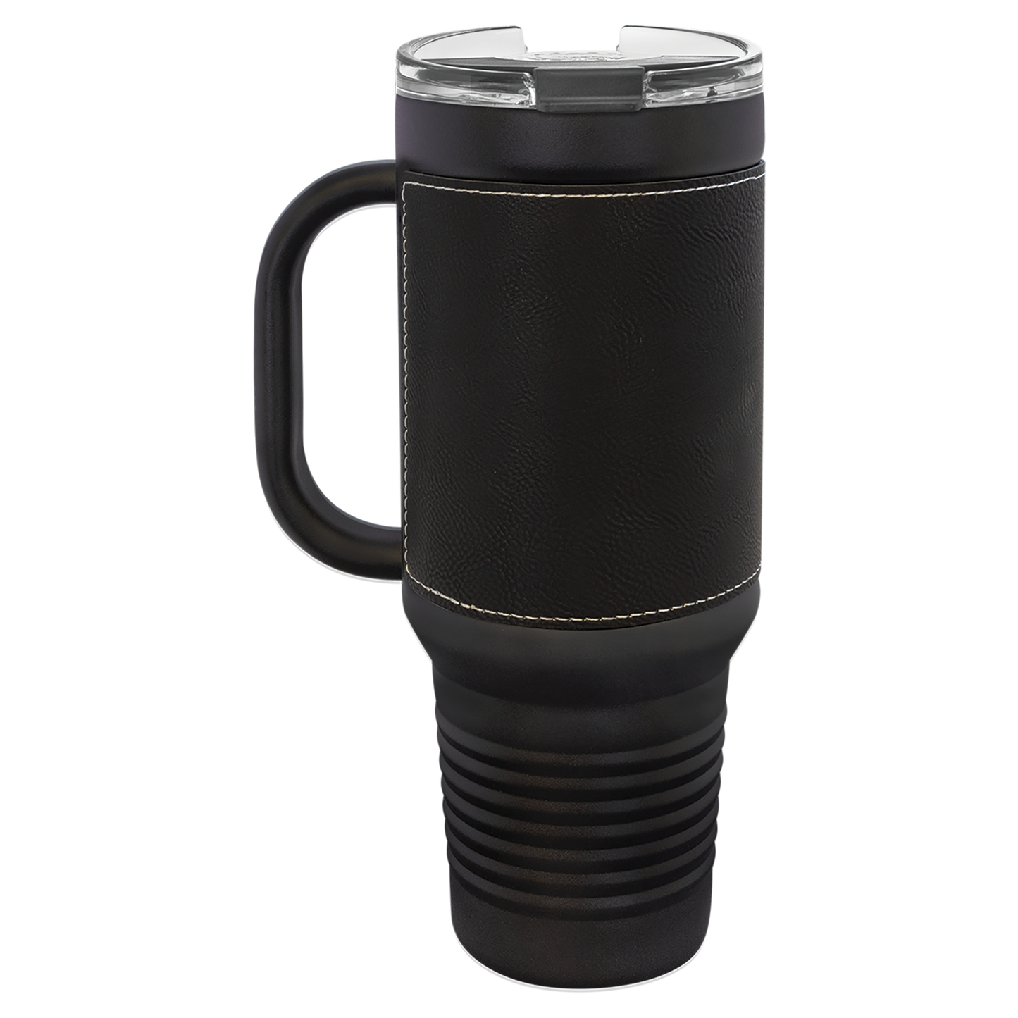 Drinkware Leatherette Travel Mug 40 oz with Handle & Straw