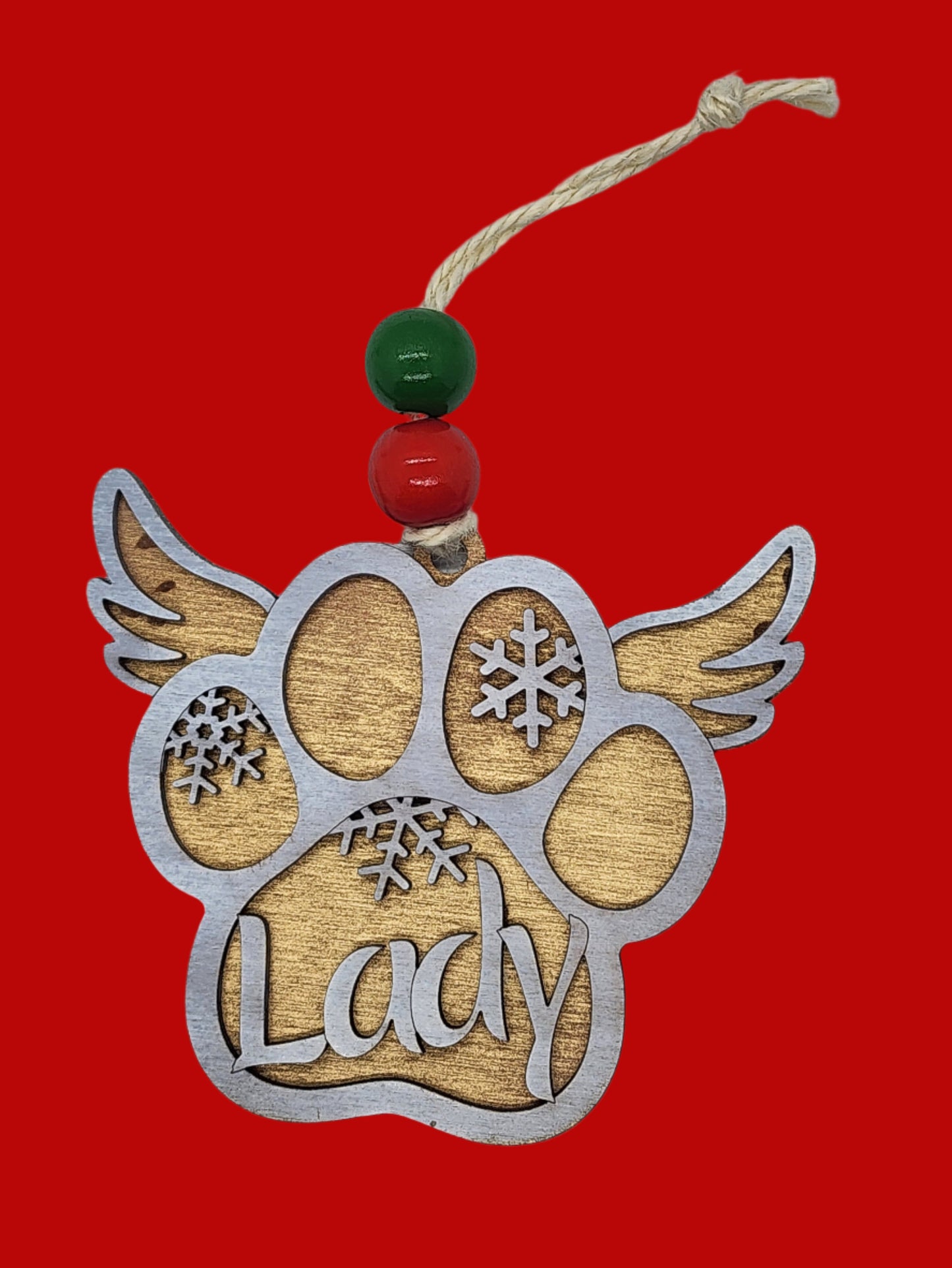 Paw ornament with wings