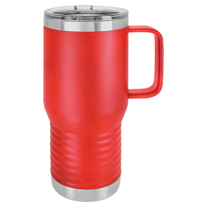 Polar Camel 40 oz. Travel Mug with Handle,, magnetic lid, Straw Included - Red image