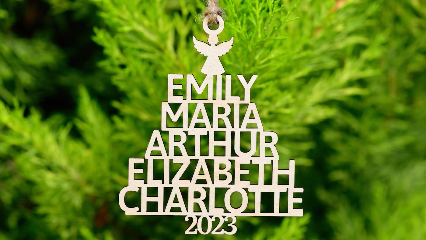 Family Name Christmas Tree  Ornament