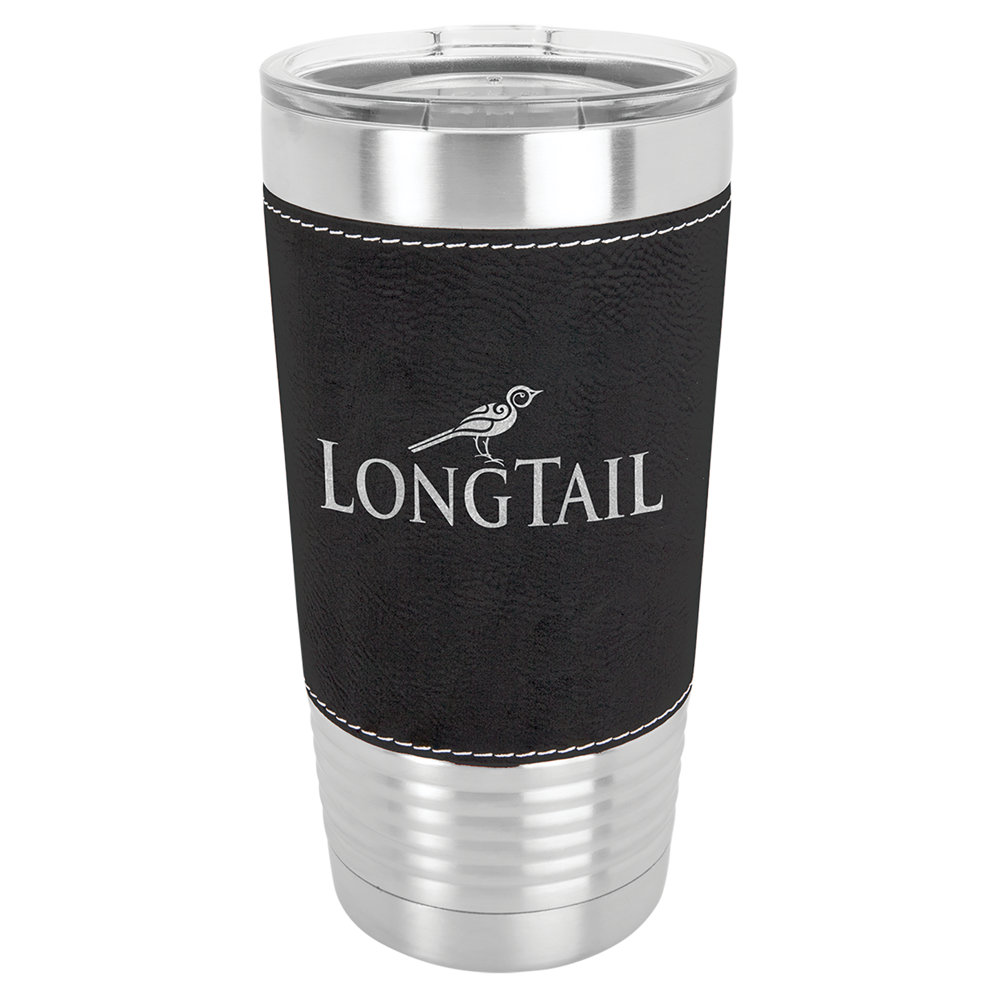 Drinkware Leatherette Tumblers 20 oz - Blk-Silver image