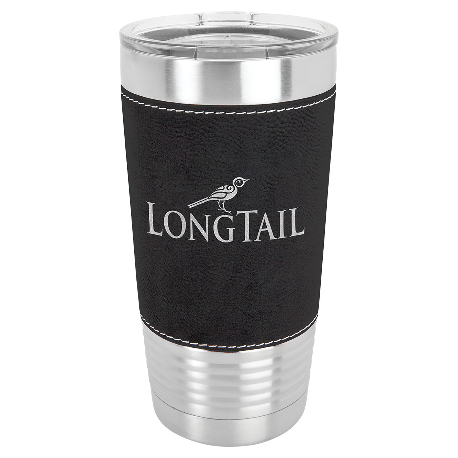 Drinkware Leatherette Tumblers 20 oz - Blk-Silver image