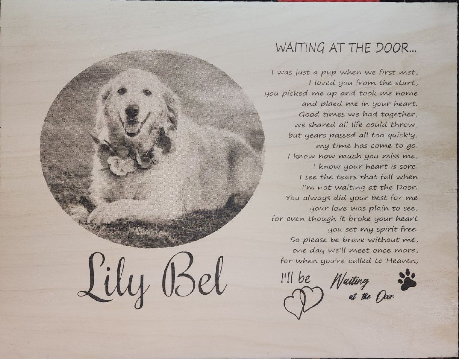 Pet Memorial Waiting At The Door with Pet Photo